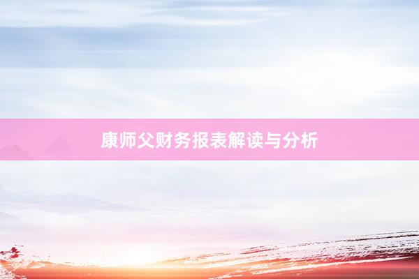 康师父财务报表解读与分析